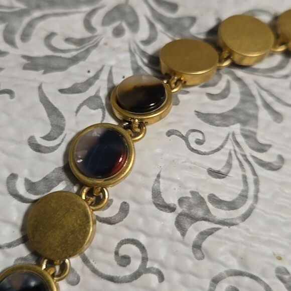 Madewell Brushed Gold Acetate Dot Coin MCM Mobwife Necklace - Picture 5 of 10